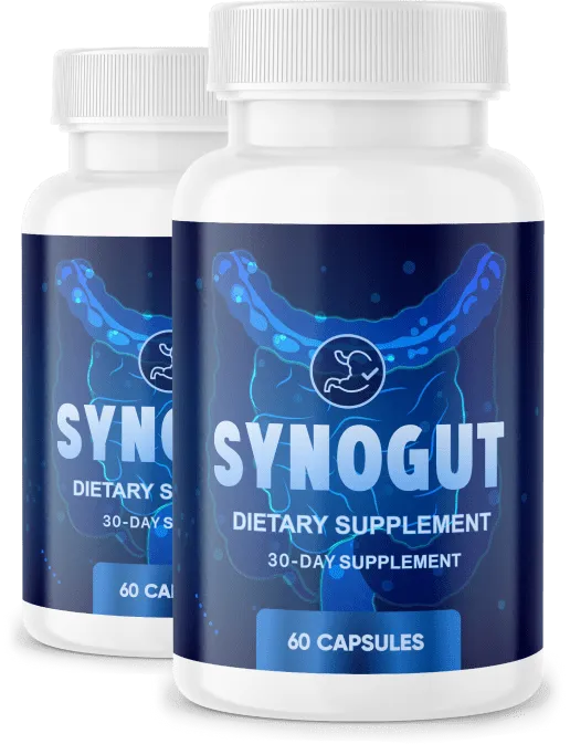 SynoGut dietary supplement 60 capsules two bottle pack digestive support
