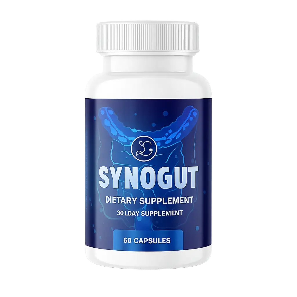 SynoGut dietary supplement bottle 60 capsules digestive support formula